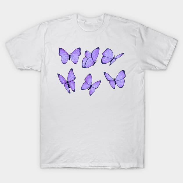 Winter cold blue butterfly sticker pack T-Shirt by Itsacuteart